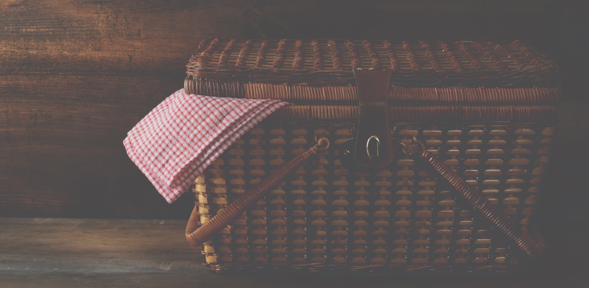 picnic basket on wood Harbor Church Honolulu